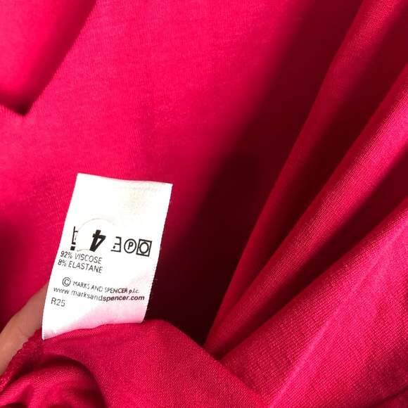 MARKS & SPENCER PINK BLOUSE V NECK SHORT SLEEVE - Picture 6 of 6